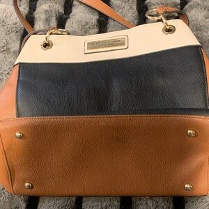 #583 “Marc Jacobs” Black, Cream, and Tan Shoulder Bag